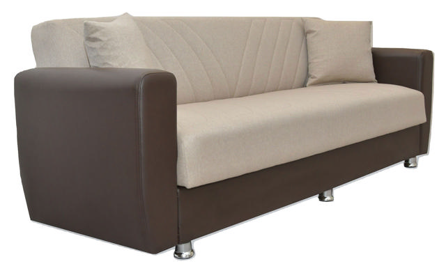 JUAN 3 SEATER SOFA BED WITH STORAGE BEIGE/BROWN 214X82X80CM