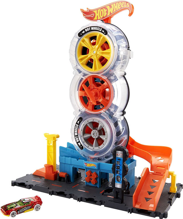 HOT WHEELS HDP02 CITY SUPER TWIST TIRE SHOP PLAYSET