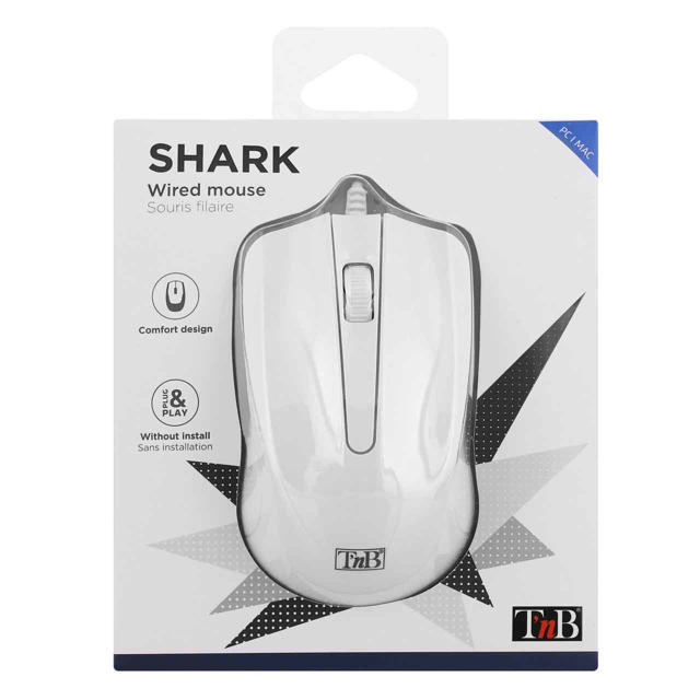 TNB MSHARKWH SHARK WIRED OPTICAL MOUSE WHITE