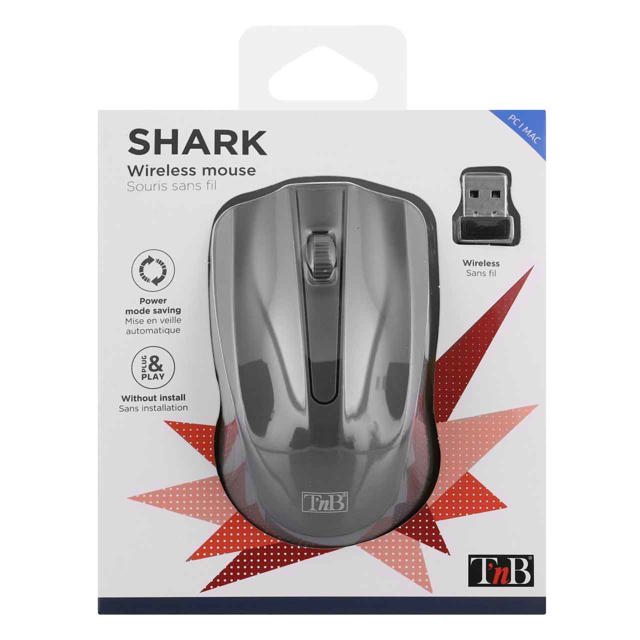 TNB MWSHARKGR SHARK WIRELESS OPTICAL MOUSE GREY