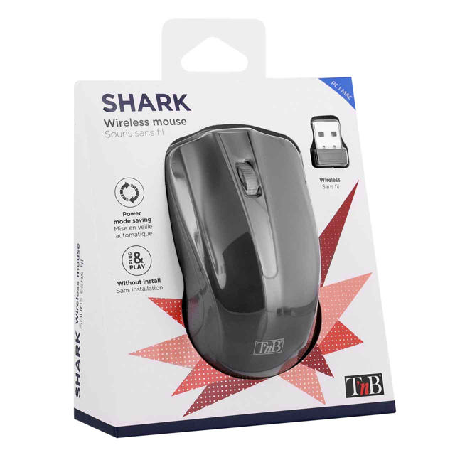 TNB MWSHARKGR SHARK WIRELESS OPTICAL MOUSE GREY