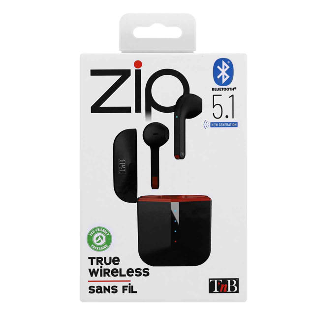 TNB EBZIPPBK ZIP TRUE WIRELESS EARBUDS ΜΕ ΘΗΚΗ ΦΟΡΤΙΣΗΣ ΜΑΥΡΗ