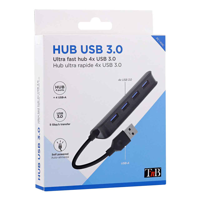 TNB HUB4USB3V2 USB 3.0 HUB 4 PORTS ΜΑΥΡΟ