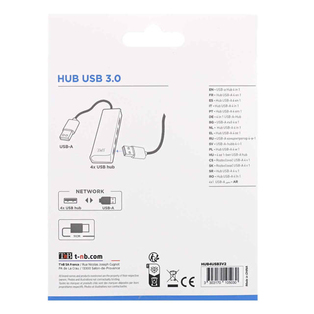 TNB HUB4USB3V2 USB 3.0 HUB 4 PORTS BLACK