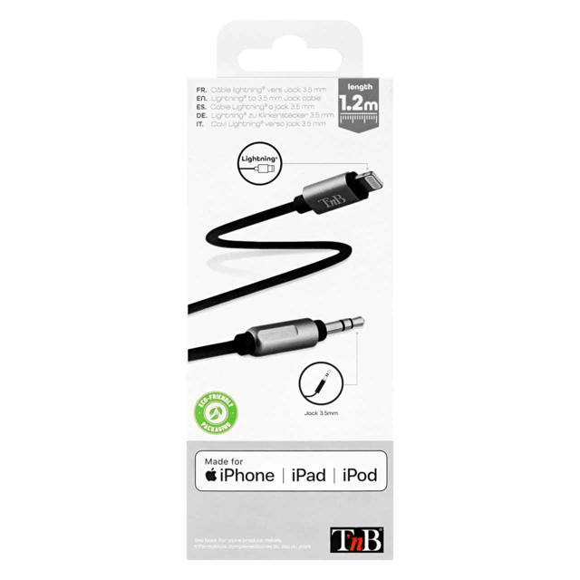 TNB CBLJACK35 LIGHTNING TO 3.5MM JACK AUDIO CABLE