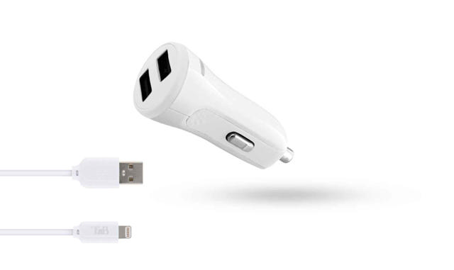 TNB CHLIGHT5 2XUSB-A 10W CAR CHARGER AND LIGHTNING CABLE