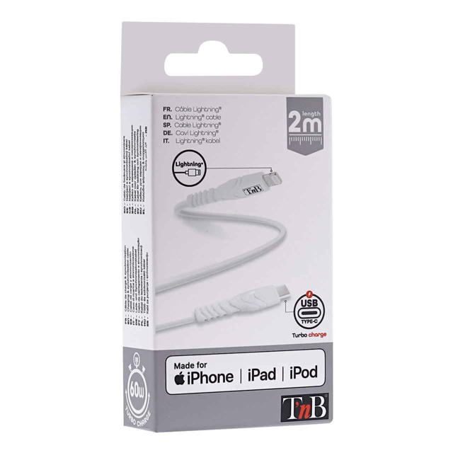 TNB CBLTC02WH LIGHTNING TO USB-C POWER DELIVERY CABLE 2M WHITE