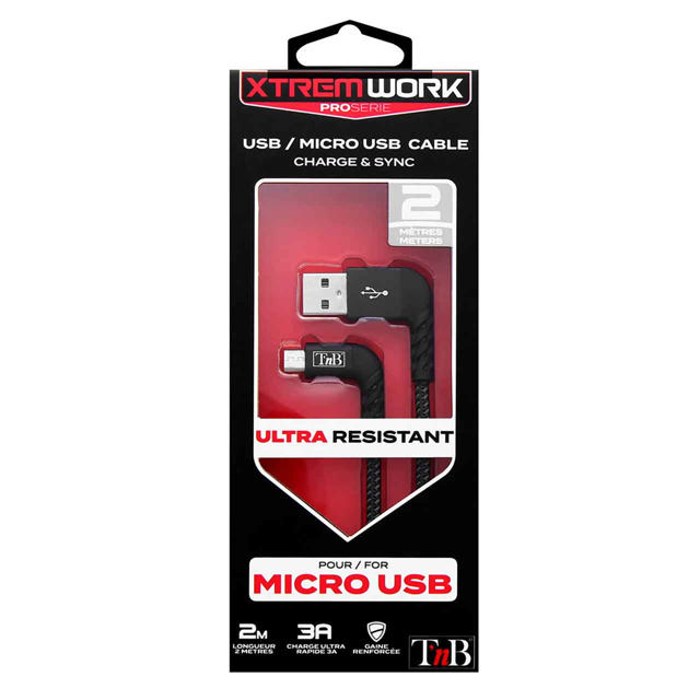 TNB XCBMUSB200 MICRO USB STRONG CABLE WITH ANGLE CONNECTOR