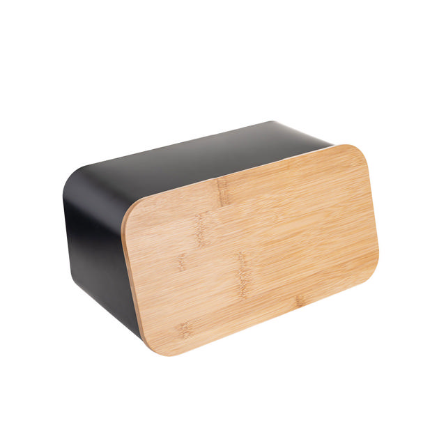 ESTIA BREAD BIN BAMBOO 34.5X19X17CM BLACK