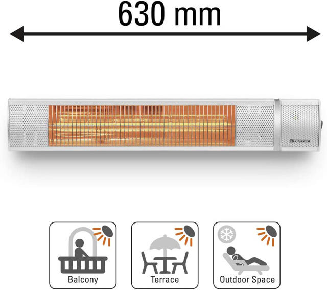 TROTEC IR-2050 OUTDOOR HEATER IP65 2000W SILVER