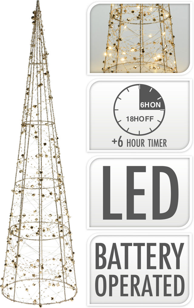 CONE 40LED 80CM GOLD DIAMOND