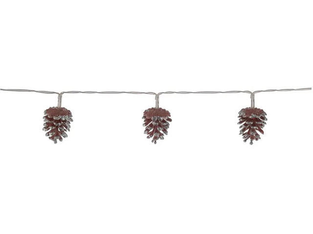 LED LIGHT PINECONE 10LED WARM WHITE 2 ASSORTED DESIGNS