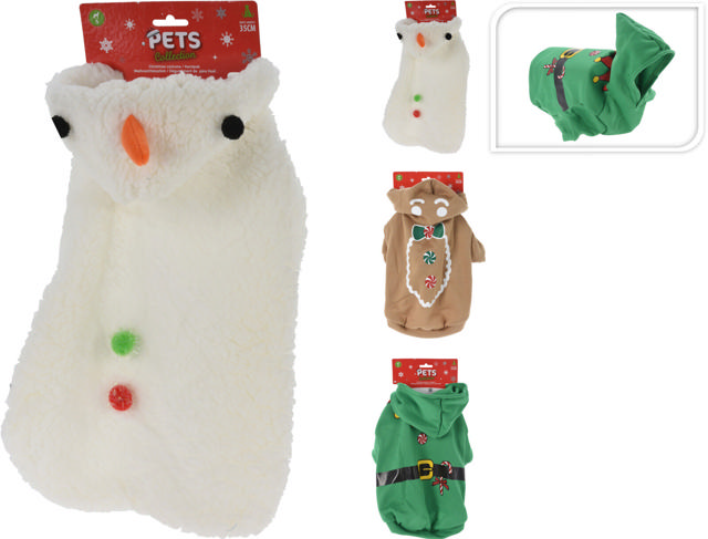 PET COSTUME XMAS DESIGNS 3 ASSORTED DESIGNS