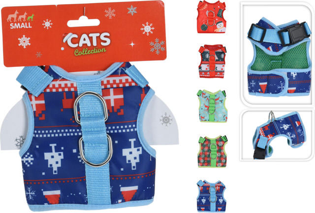 CAT HARNESS 5 ASSORTED DESIGNS 22X30CM