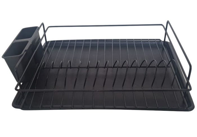 DISH DRYING RACK SINGLE BLACK 40X35X10CM