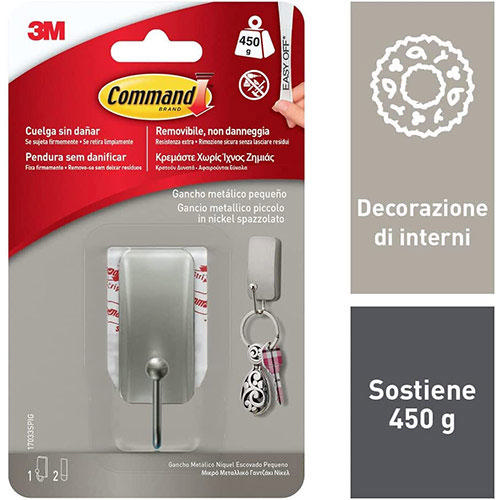 3M COMMAND™ HOOKS 450GR 1PC NIKEL