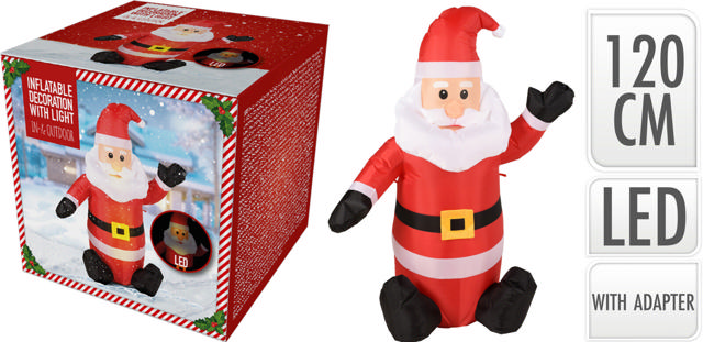 SANTA INFLATABLE WITH LED 120CM