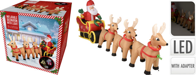 SANTA WITH SLEIGH LED 340CM