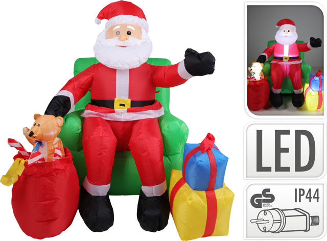 SANTA ON THE BENCH WITH LED120CM