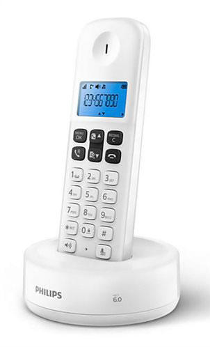 PHILIPS D1611W/GRS WHITE (GREEK MENU) WIRELESS PHONE OPEN LISTENING, ILLUMINATED SCREEN AND 50 MEMORY