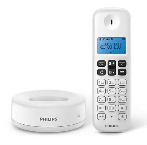 PHILIPS D1611W/GRS ΛΕΥΚΟ (ΕΛΛΗΝΙΚΟ ΜΕΝΟΥ) ΑΣΥΡΜΑΤΟ ΤΗΛΕΦΩΝΟ ΑΝΟΙΧΤΗ ΑΚΡΟΑΣΗ, ΦΩΤΙΖΟΜΕΝΗ ΟΘΟΝΗ ΚΑΙ 50 ΜΝΗΜΕΣ