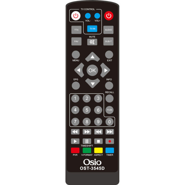 OSIO OST-3545D DVB-T/T2 FULL HD H.265 MPEG-4 DIGITAL RECEIVER WITH USB AND CONTROLLER FOR TV RECEIVER