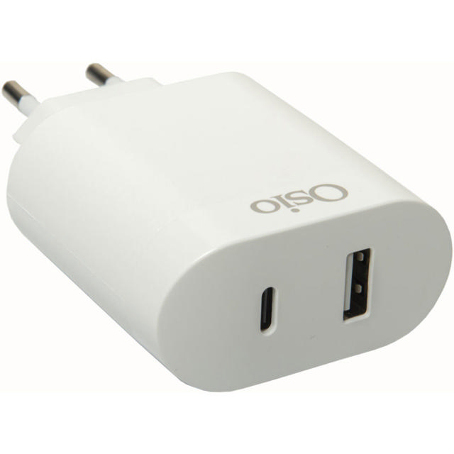 OSIO OTU-5904W ΔΙΠΛΟΣ ΦΟΡΤΙΣΤΗΣ ΚΙΝΗΤΟΥ ΜΕ USB TYPE-C ΚΑΙ USB TYPE-A - 18W