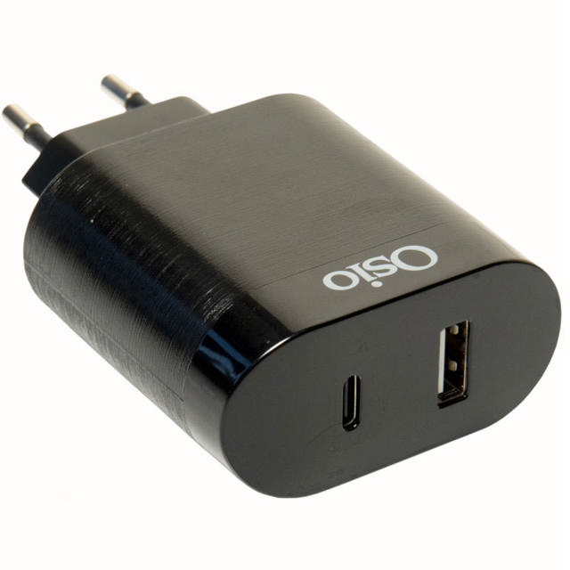 OSIO OTU-5904B ΔΙΠΛΟΣ ΦΟΡΤΙΣΤΗΣ ΚΙΝΗΤΟΥ ΜΕ USB TYPE-C ΚΑΙ USB TYPE-A - 18W