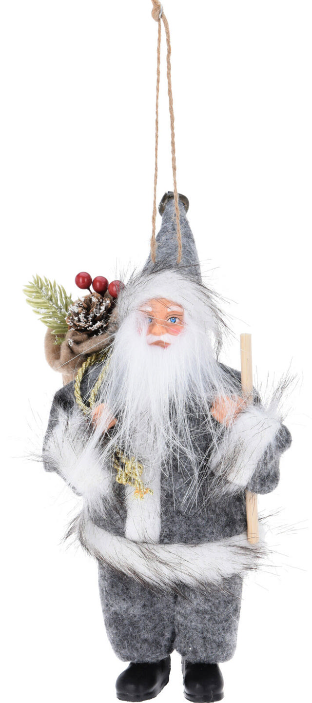 SANTA STANDING DARK GREY 20CM