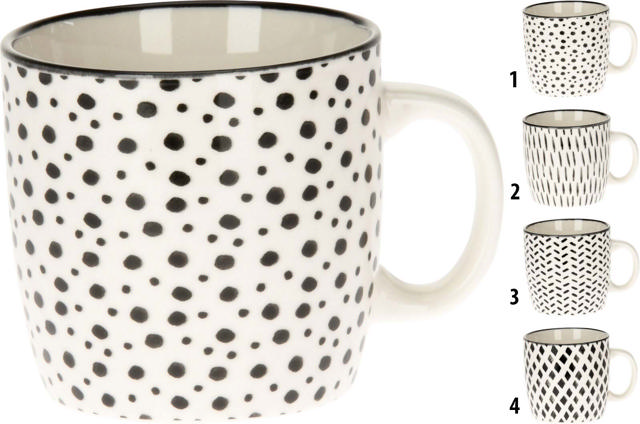 MUG PORCELAIN 200ML 4 ASSORTED DESIGNS