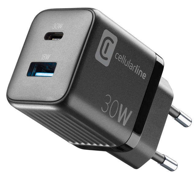 CELLULAR LINE CHARGER GAN 2 PORTS PD 30W