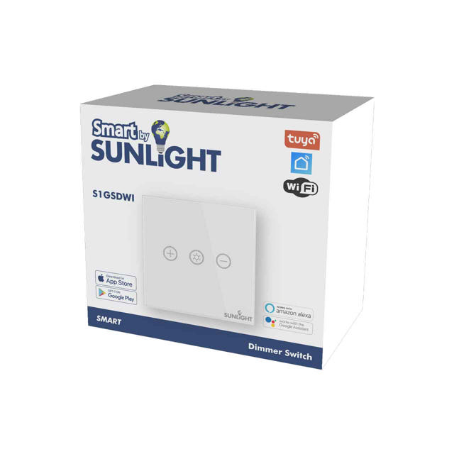 SUNLIGHT ΕΞΥΠΝΟΣ ΔΙΑΚΟΠΤΗΣ ΝΤΙΜΑΡΙΣΜΑΤΟΣ 1-GANG 1-WAY 10AMP LOAD (200W) WIFI TUYA APP