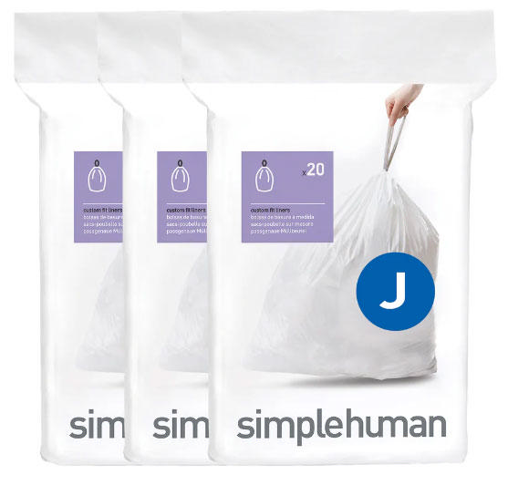 SIMPLEHUMAN BIN BAG LINER CODE J (30-40L) 20PCS