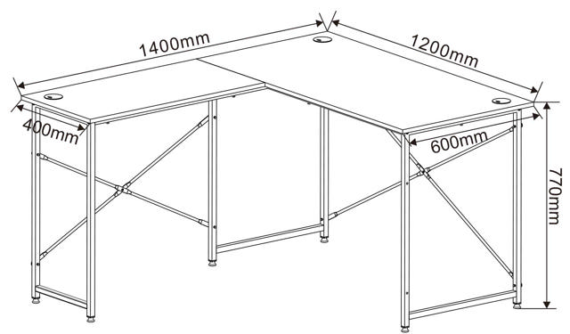 SUPERLIVING MAROCO CORNER DESK 140X120X77CM