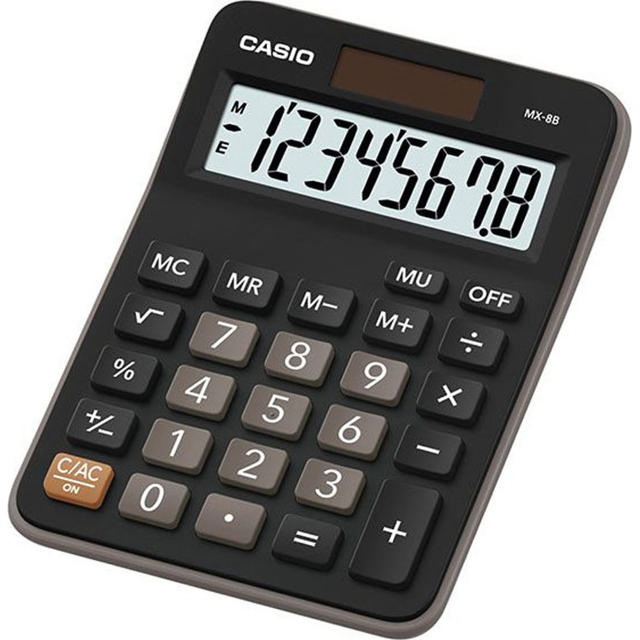 CASIO MX 8B CALCULATOR BLACK