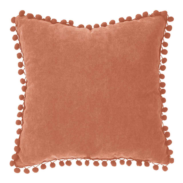 ATMOSPHERA CUSHION WITH POMPOM 40X40CM TERRA