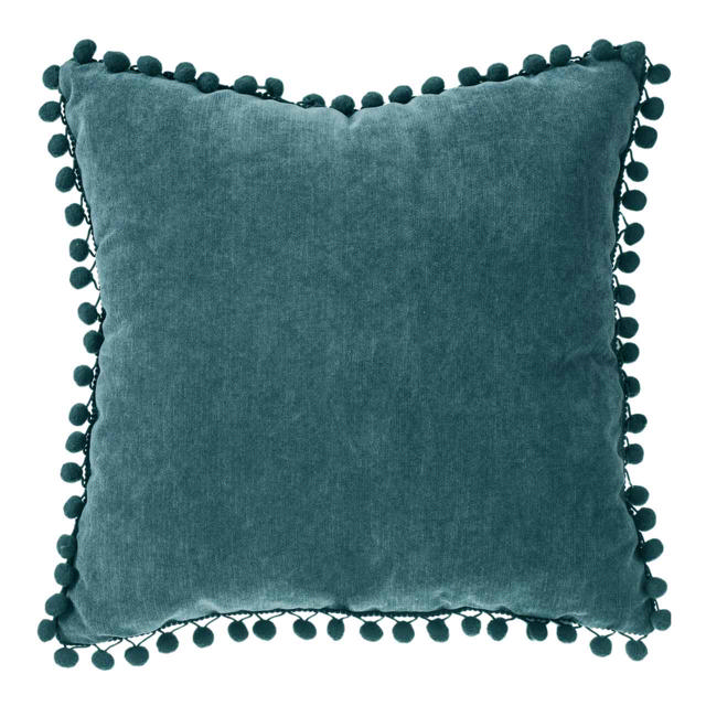 ATMOSPHERA CUSHION WITH POMPOM 40X40CM BLUE