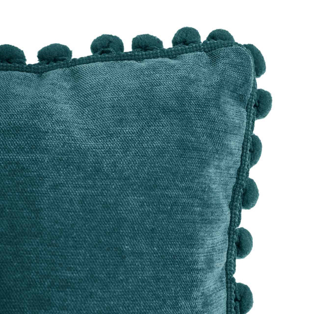 ATMOSPHERA CUSHION WITH POMPOM 40X40CM BLUE