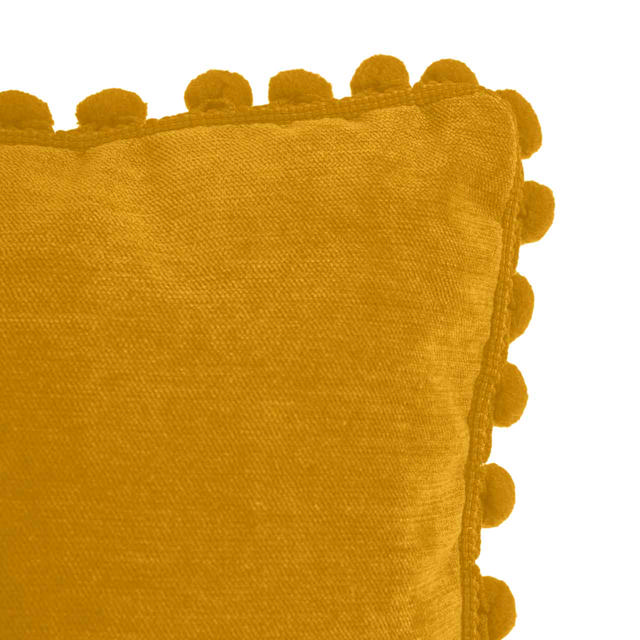 ATMOSPHERA CUSHION WITH POMPOM 40X40CM YELLOW