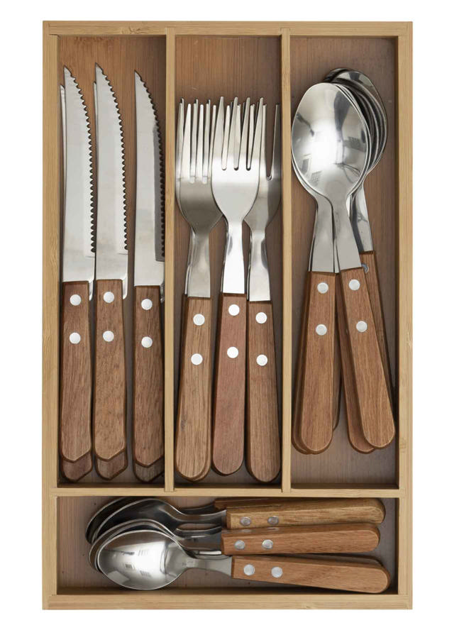 SECRET DE GOURMET CUTLERY SET WITH BAMBOO CASE 24PCS