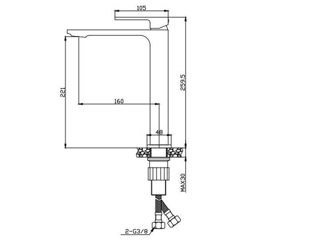 VEGA VG1002 TALL BASIN MIXER