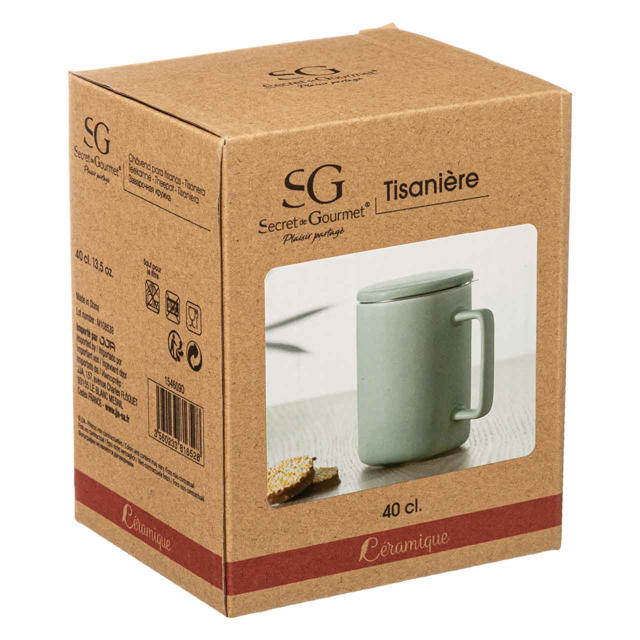 SECRET DE GOURMET MUG NATURE WITH LID 40CL MINT