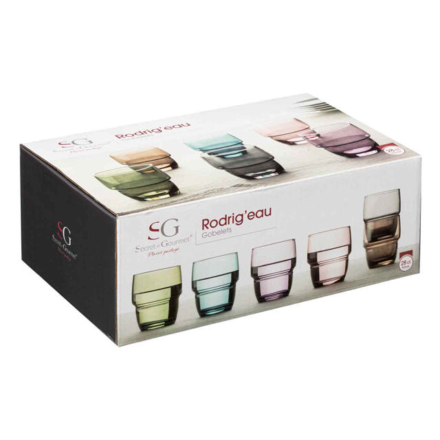 SECRET DE GOURMET SET6 GLASSES RODRIG 28CL ASSORTED COLORS