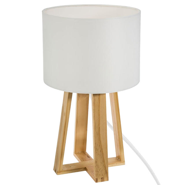 ATMOSPHERA 'MOLU' 1xE27 (MAX.25W) TABLE LAMP WOOD WHITE IP20 Ø200xH345MM