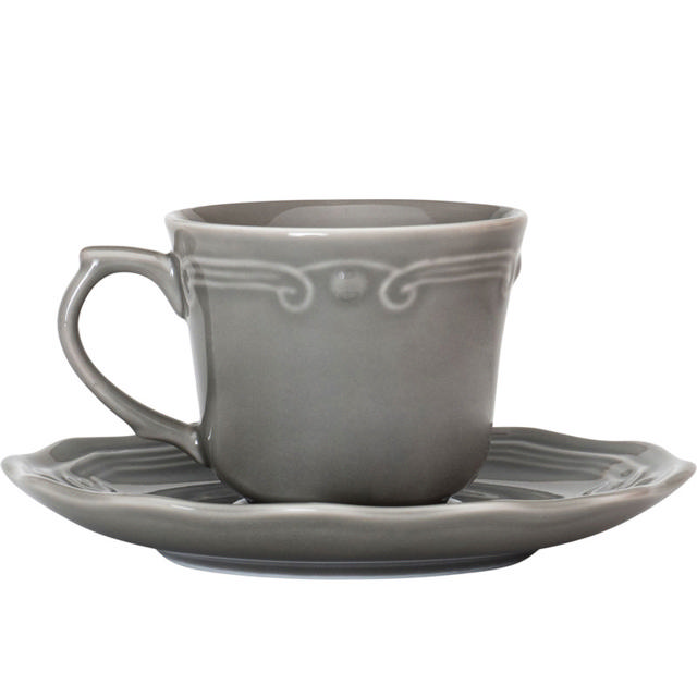 ATHENEE CUP WITH SAUCER 200ML GREY