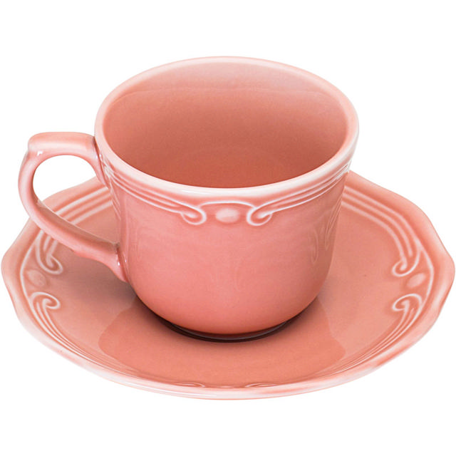 ATHENEE CUP WITH SAUCER 200ML PINK