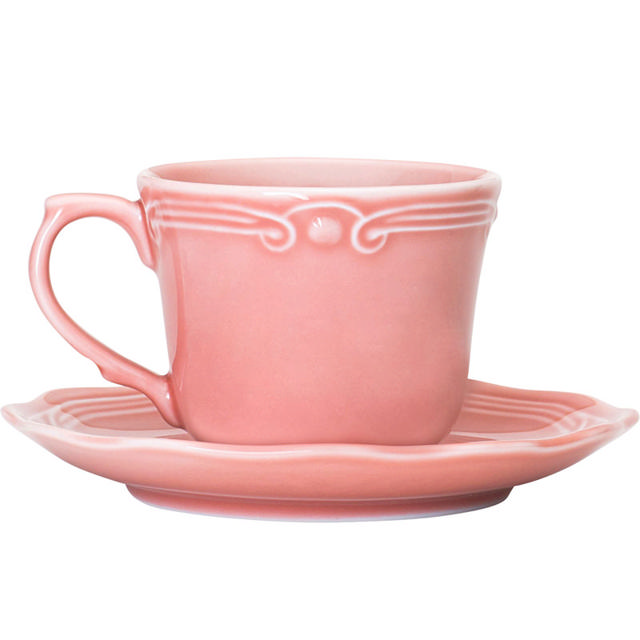 ATHENEE CUP WITH SAUCER 200ML PINK