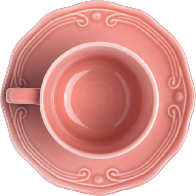 ATHENEE CUP WITH SAUCER 200ML PINK