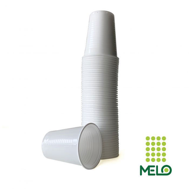 PLASTIC CUPS 200ML WHITE 100PCS