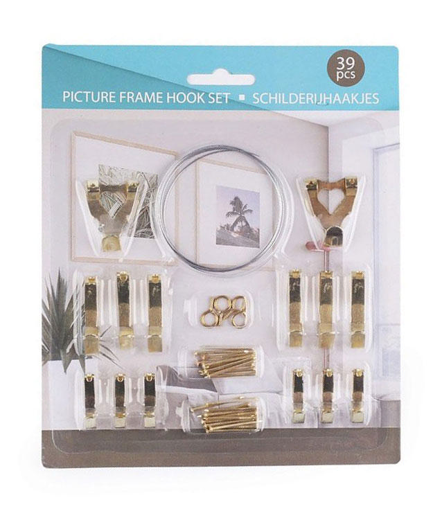 PICTURE FRAME HOOK SET 39PCS